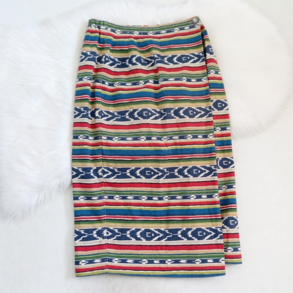 🤍 Susan Bristol Vintage Skirt- Southwestern Faux Wrap
